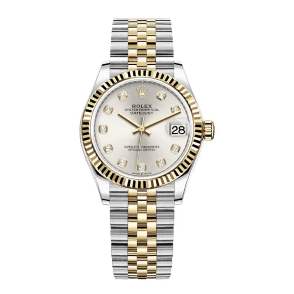 Rolex Datejust 278273 Steel And Yellow Gold Silver With Diamond Dial Replica