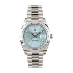 Rolex Day Date Ice Blue Baguette Dial Platinum Presidential 228206 Replica